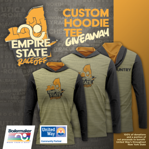 Samples of the custom hoodie and T-shirt for the Empire State Race-Off